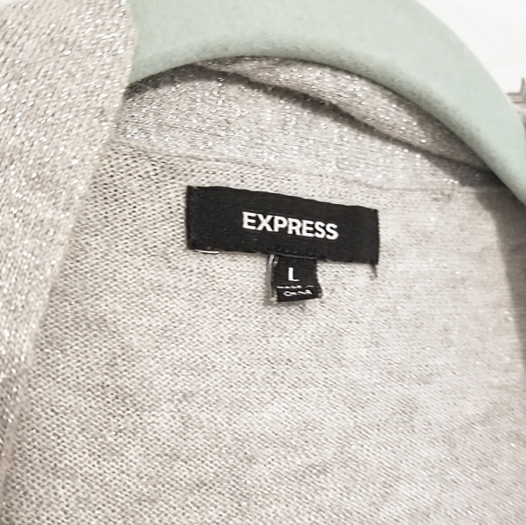 Sparkly Silver 3/4 Sleeve Open-Front Cardigan - Picture 9 of 10